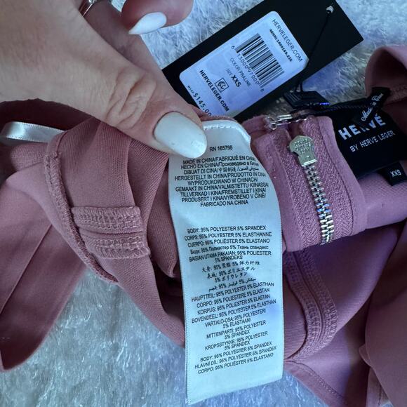 Hervé Léger SET Pink Crop Top & Biker Shorts - Picture 9 of 12